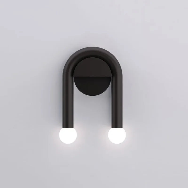 Lámpara de pared nórdica minimalista arqueada con vidrio esmerilado