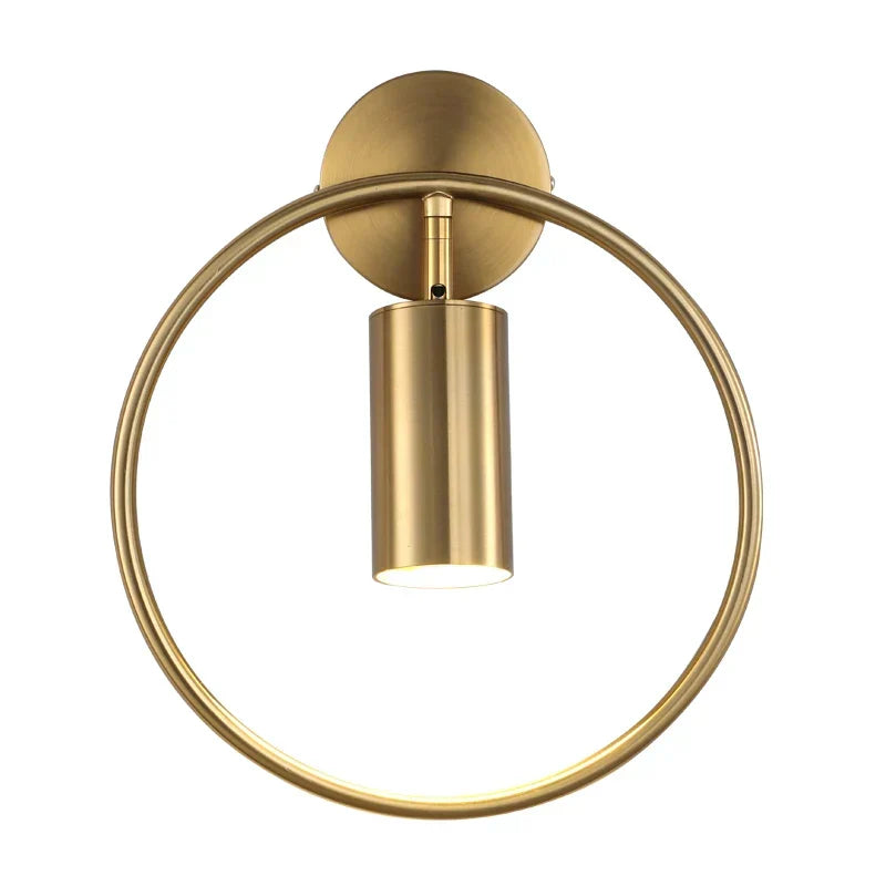 Lámpara de pared escultórica nórdica minimalista con aro circular giratorio