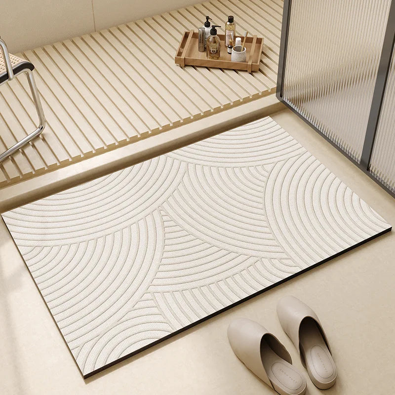 Alfombrilla de baño minimalista, suave, superabsorbente, de secado rápido y antideslizante