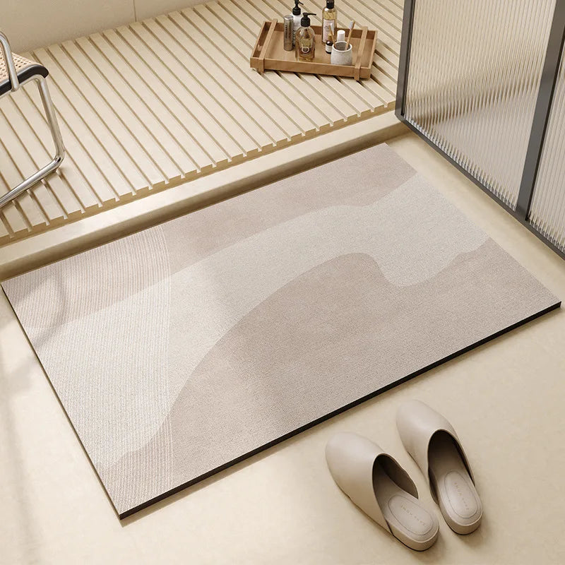 Alfombrilla de baño minimalista, suave, superabsorbente, de secado rápido y antideslizante