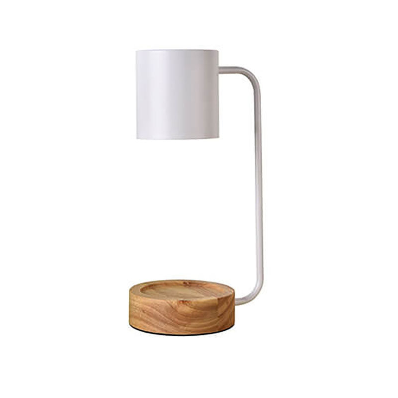 Lámpara de mesa japonesa minimalista de madera y metal, calentadora de velas