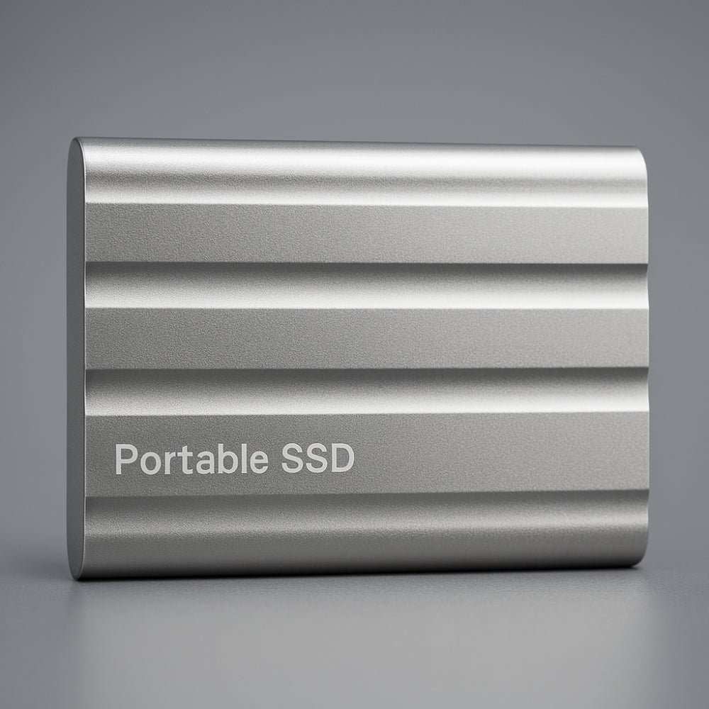 Unidad de almacenamiento SSD externa portátil con carcasa metálica compacta
