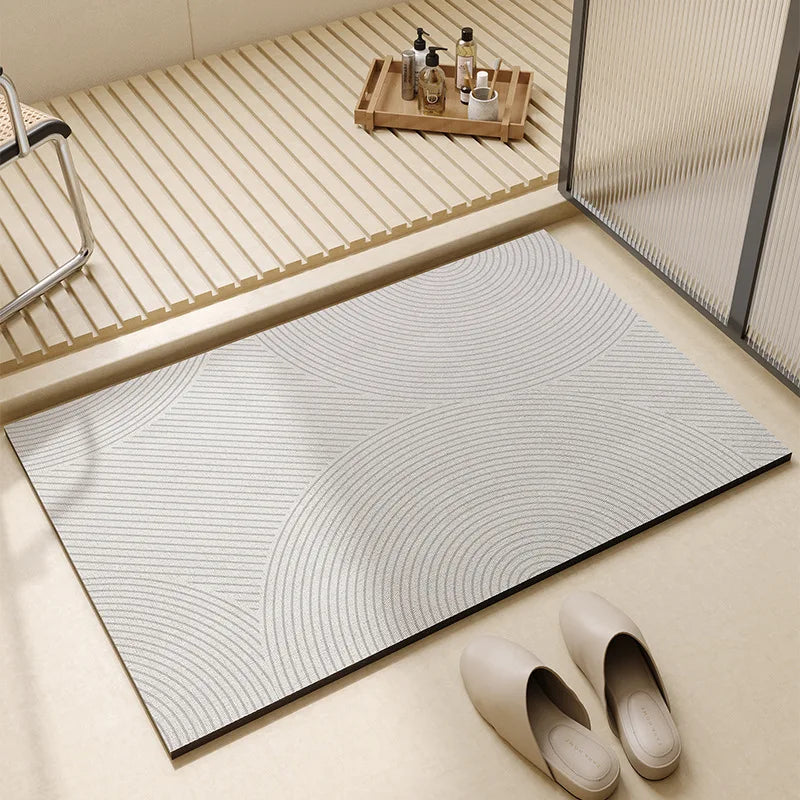 Alfombrilla de baño minimalista, suave, superabsorbente, de secado rápido y antideslizante