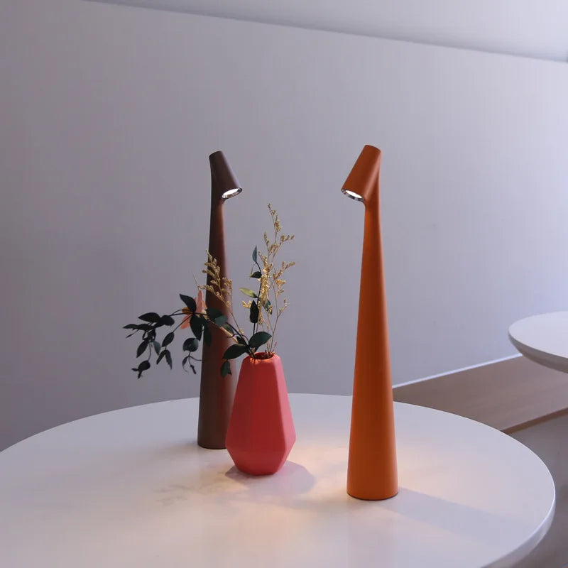 Lámpara de mesa portátil, delgada y minimalista, inalámbrica, recargable, táctil y regulable