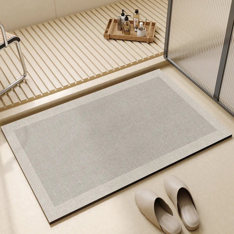 Alfombrilla de baño minimalista, suave, superabsorbente, de secado rápido y antideslizante