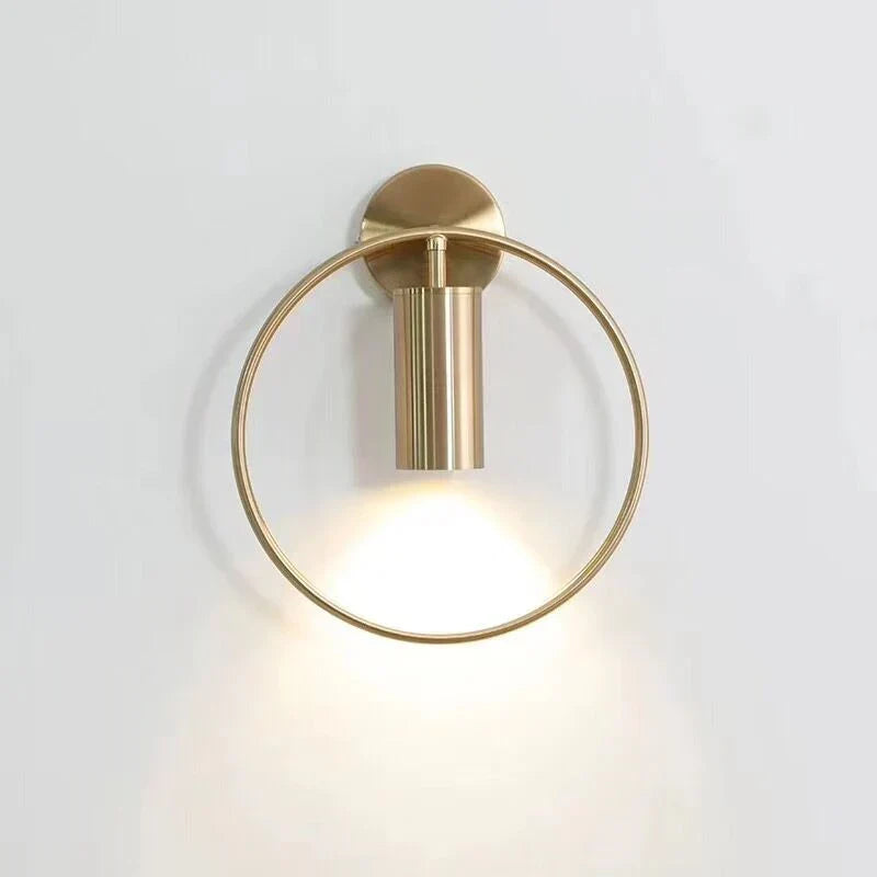 Lámpara de pared escultórica nórdica minimalista con aro circular giratorio