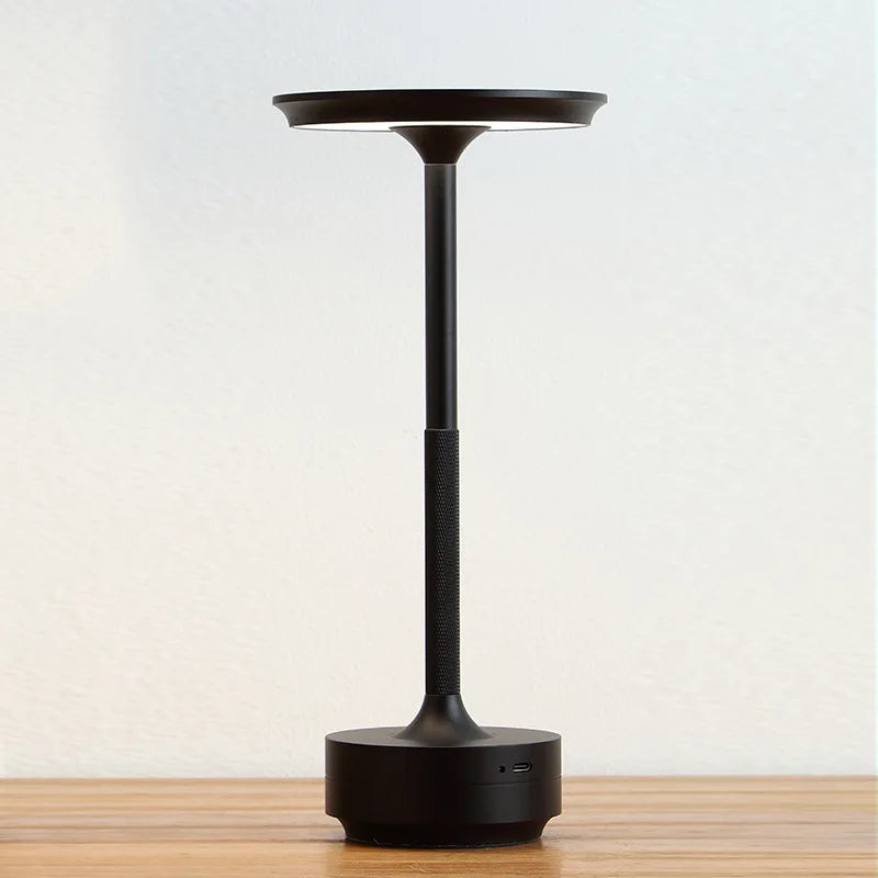 Lámpara de mesa minimalista de aluminio, inalámbrica, táctil, recargable y regulable