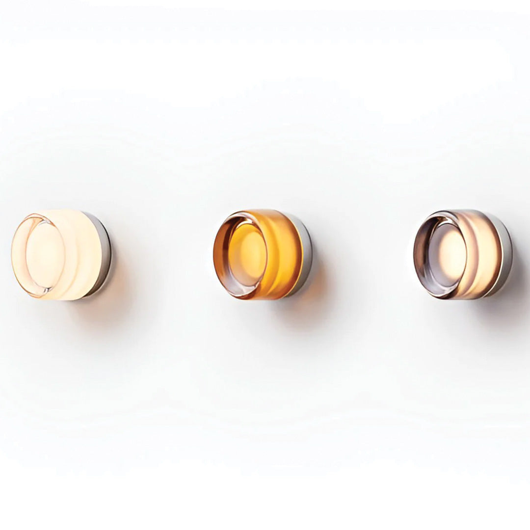 Aplique de pared moderno de metal y vidrio con tono ajustable