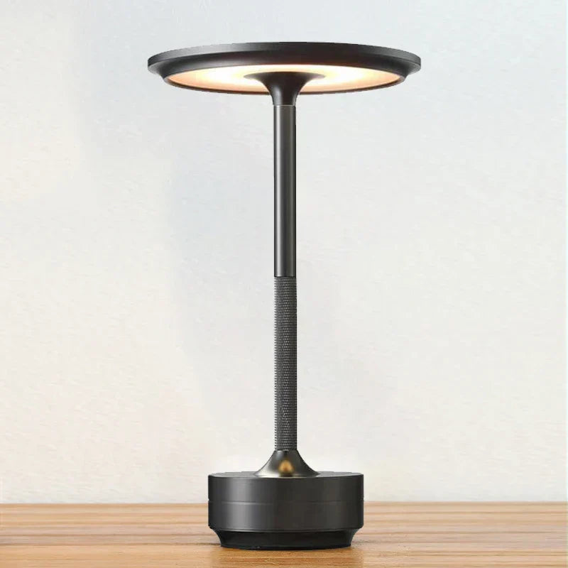Lámpara de mesa minimalista de aluminio, inalámbrica, táctil, recargable y regulable