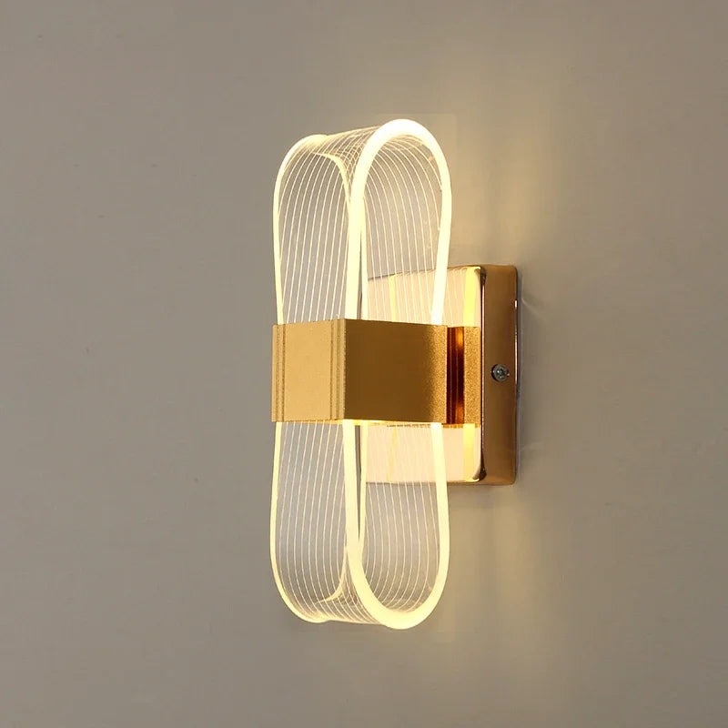 Lámpara de pared nórdica minimalista de aluminio con diseño escultórico de bucle