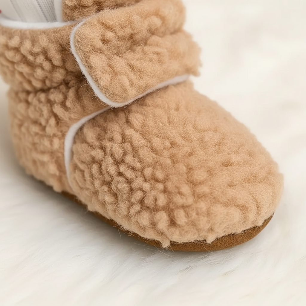 Calcetines tipo pantufla antideslizantes de tela de peluche suave para niños pequeños, con banda ajustable en el tobillo