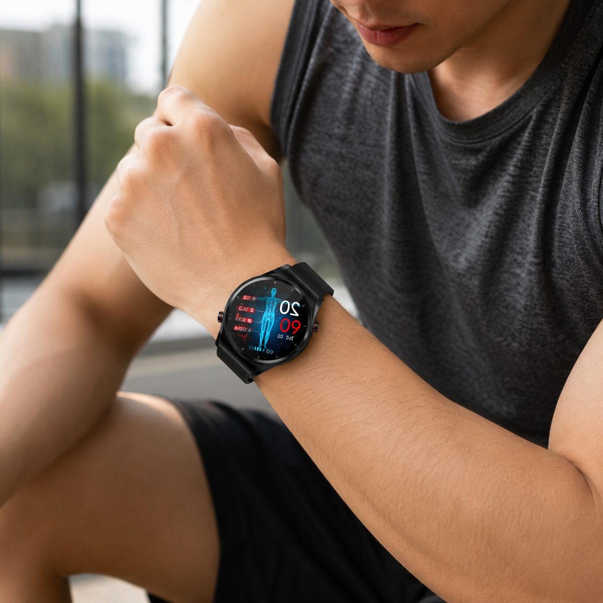 Reloj inteligente portátil recargable con pantalla táctil, monitor y rastreador de actividad física