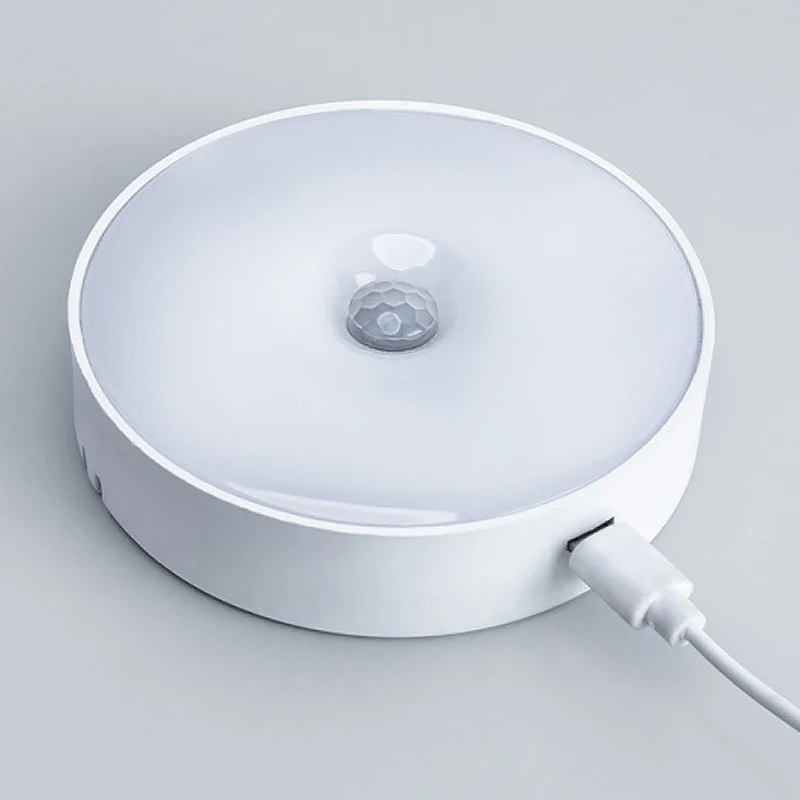Luz nocturna inalámbrica recargable con sensor de movimiento magnético compacto