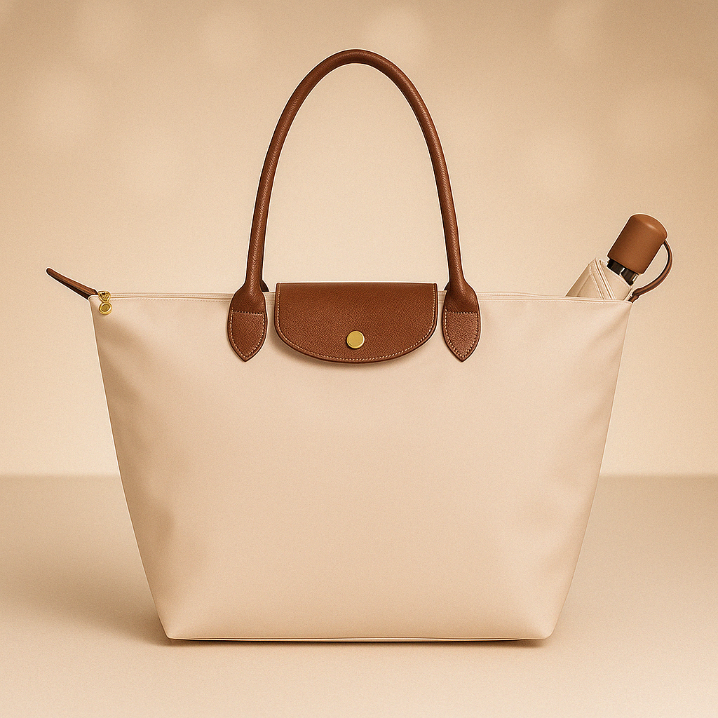 Bolso tote espacioso e impermeable con interior de varios compartimentos