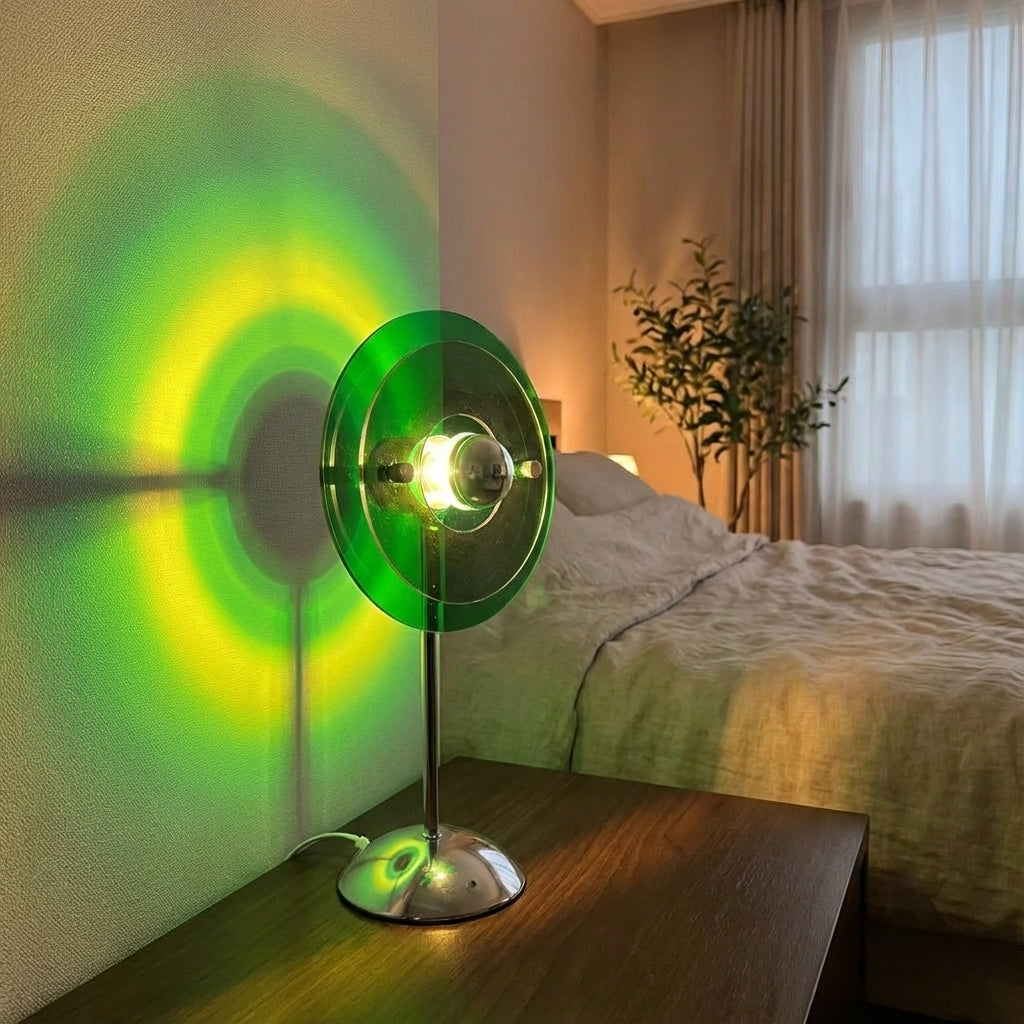 Lámpara de mesa compacta con proyección de degradado de atardecer y conexión USB