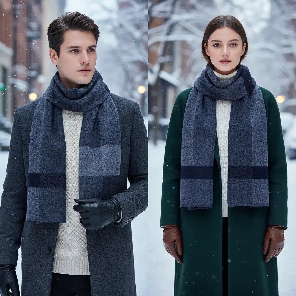 Bufanda de invierno unisex aterciopelada, suave y cortavientos