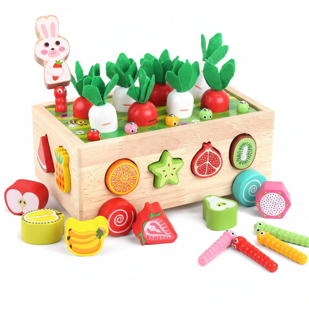 Set de juego de granja de madera para clasificar, juguete educativo Montessori