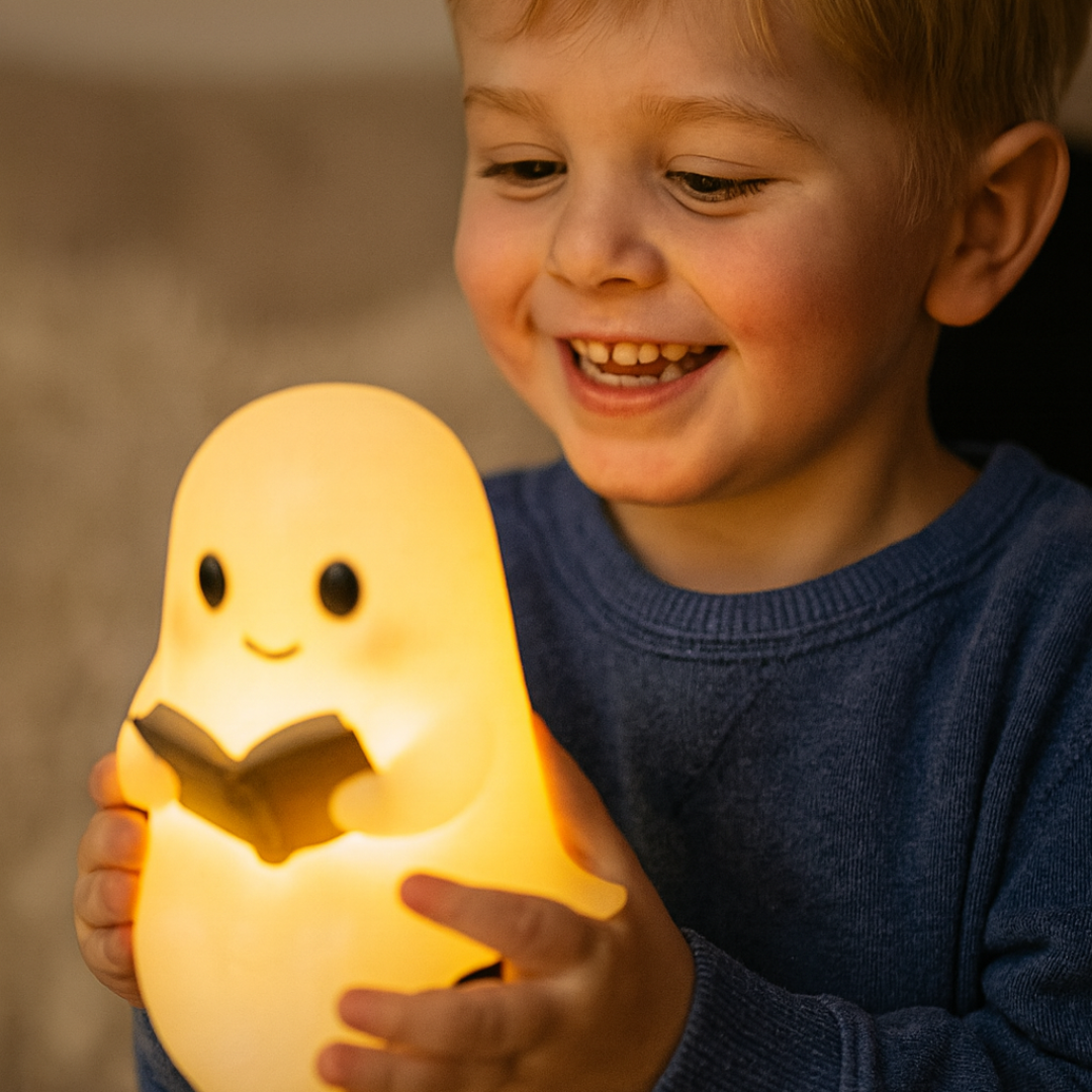 Lámpara de mesa y luz nocturna con forma de fantasma adorable
