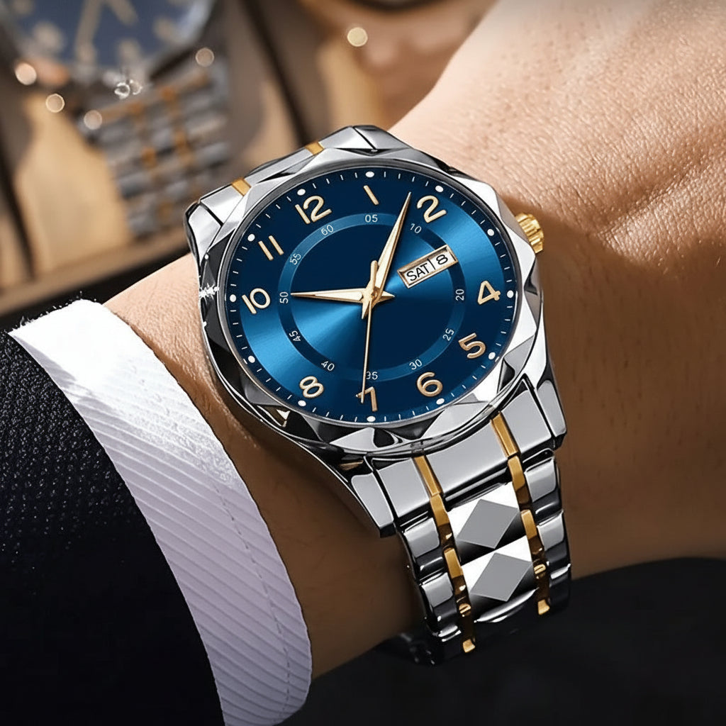 Reloj deportivo con cronógrafo, pantalla doble, ligero, de titanio y resistente a los arañazos