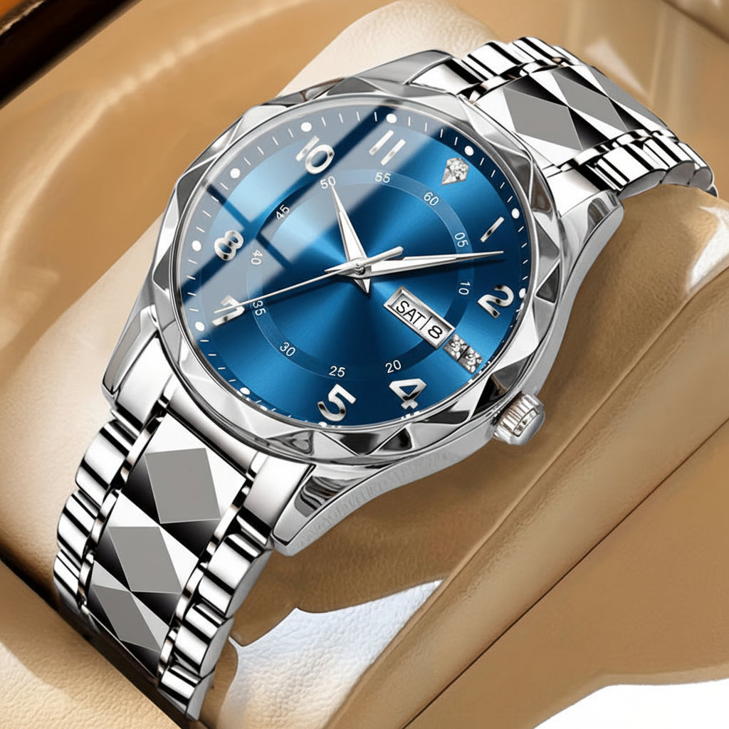 Reloj deportivo con cronógrafo, pantalla doble, ligero, de titanio y resistente a los arañazos