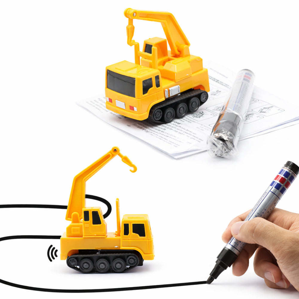 Set compacto de juguete de coche de dibujo guiado por bolígrafo sobre pistas interactivas