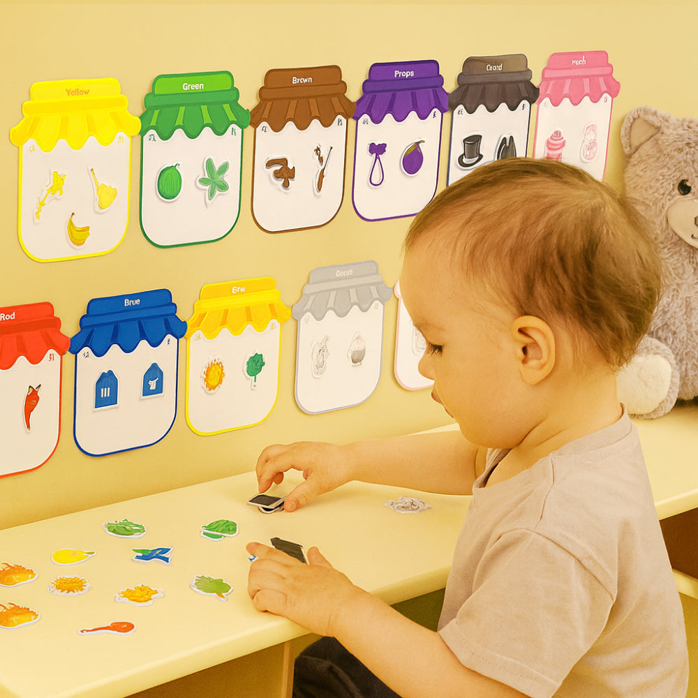 Set de juguete educativo de tablero magnético Montessori para emparejar y clasificar