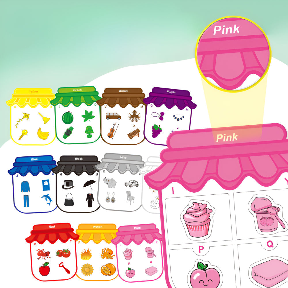 Set de juguete educativo de tablero magnético Montessori para emparejar y clasificar
