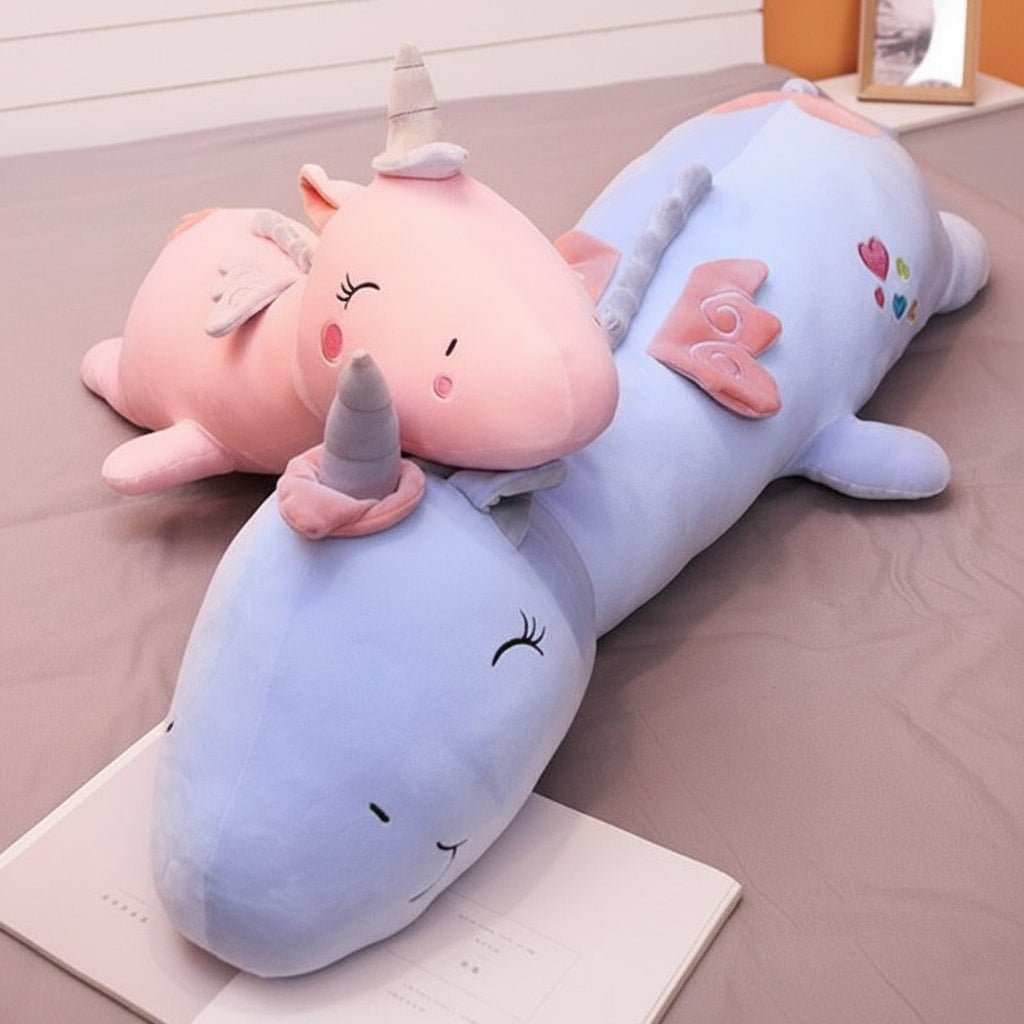 Juguete de luz nocturna de unicornio de peluche suave y abrazable con brillo