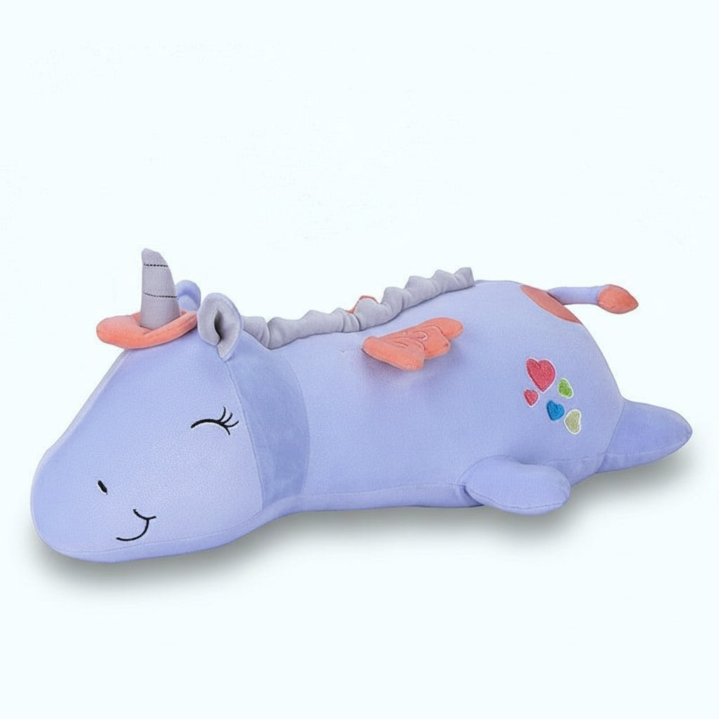 Juguete de luz nocturna de unicornio de peluche suave y abrazable con brillo