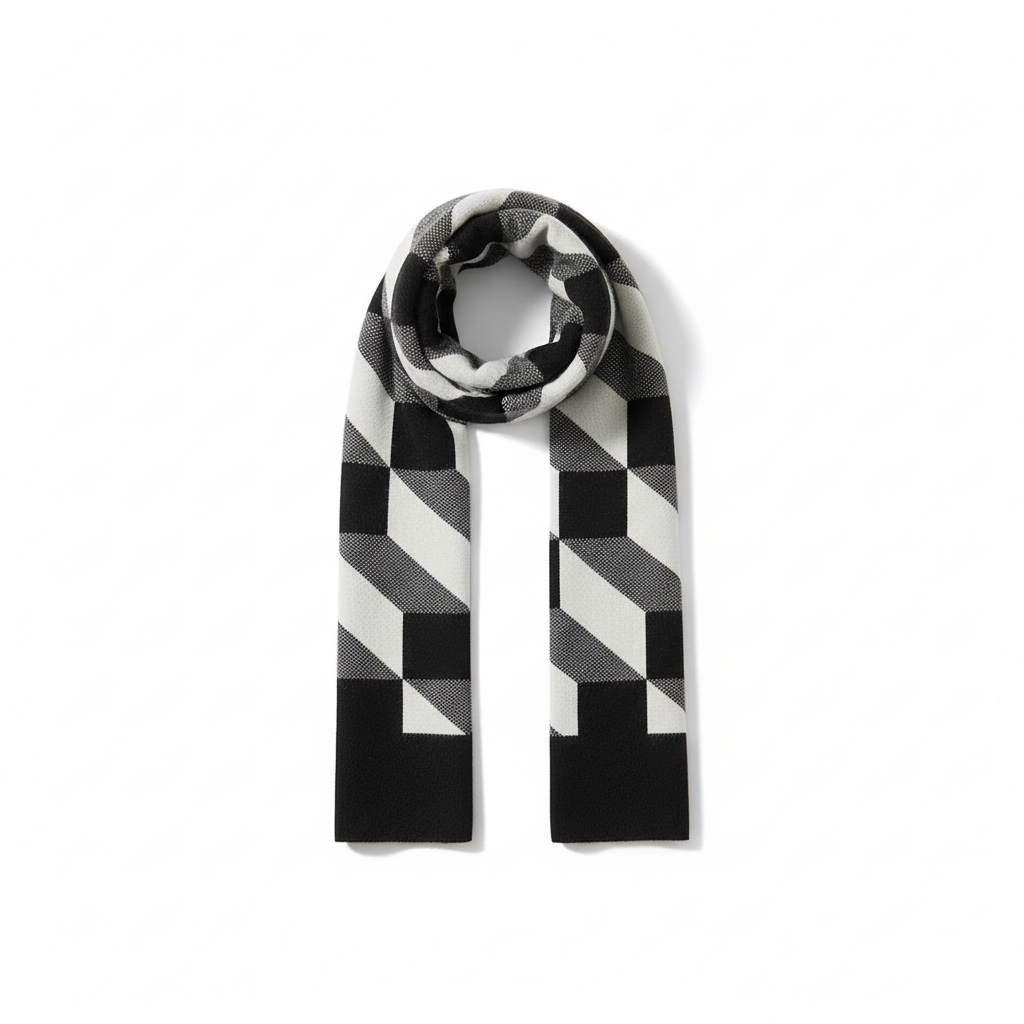 Bufanda de invierno suave y elegante con estampado para hombre