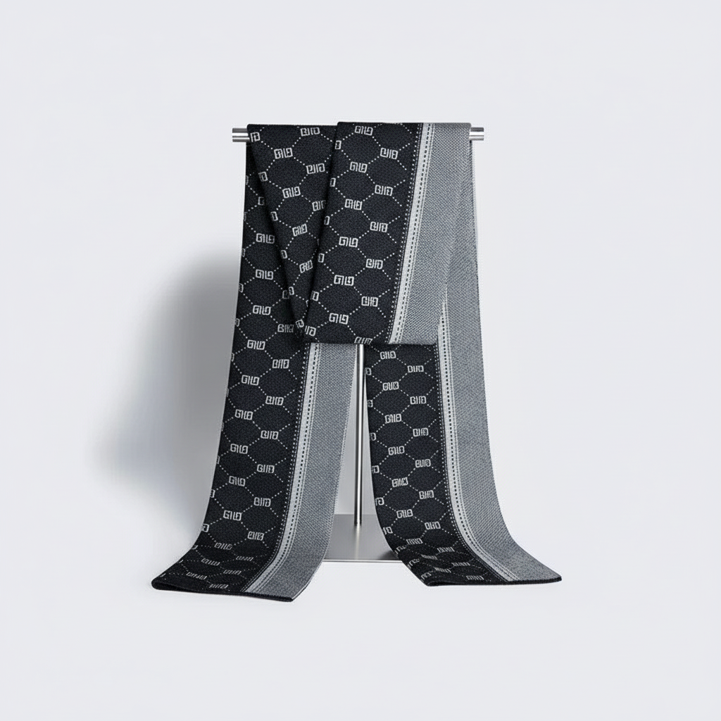 Bufanda de invierno suave y elegante con estampado para hombre