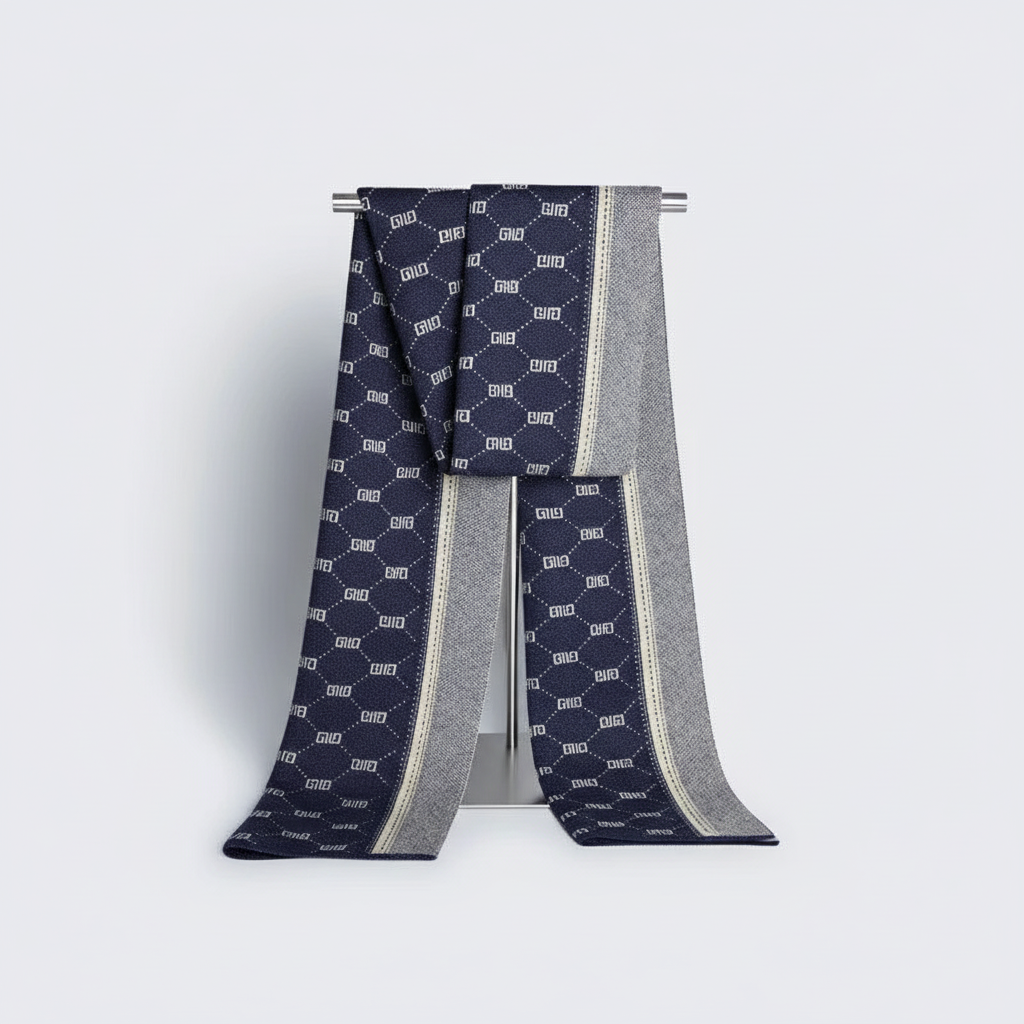 Bufanda de invierno suave y elegante con estampado para hombre