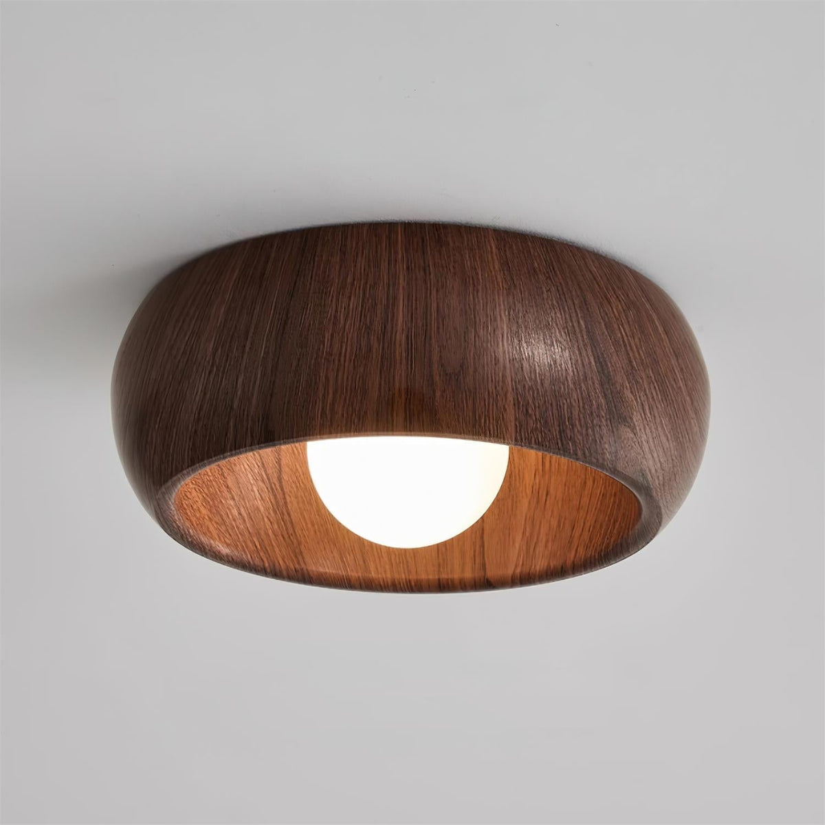 Lámpara de techo minimalista redonda de madera, estilo escandinavo japandi, de superficie