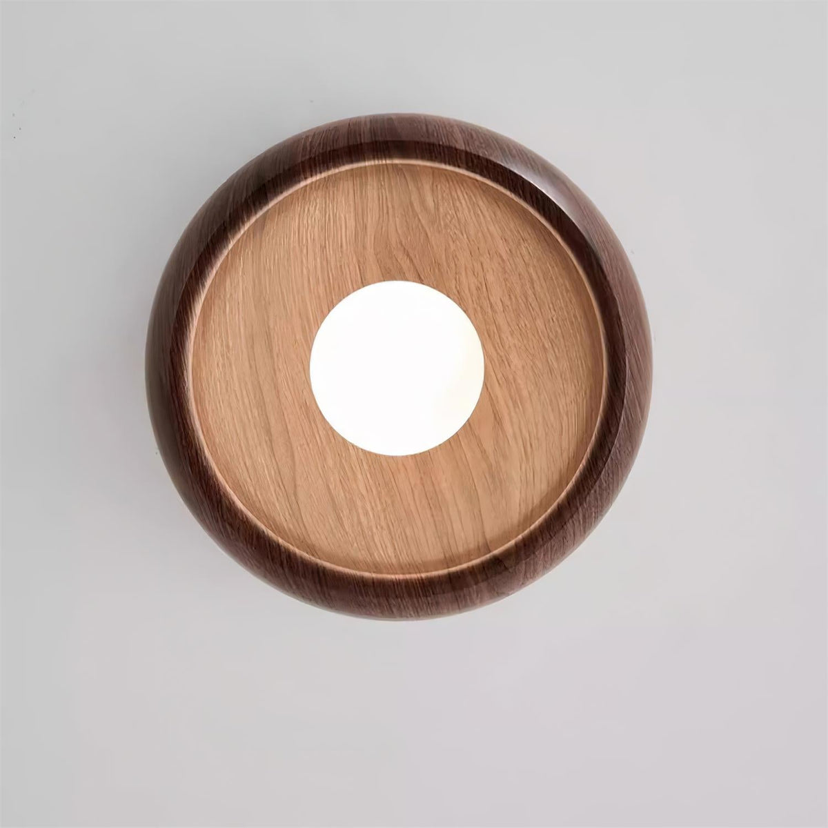 Lámpara de techo minimalista redonda de madera, estilo escandinavo japandi, de superficie