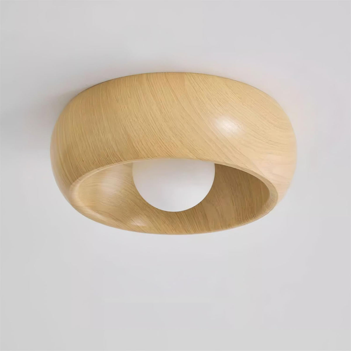 Lámpara de techo minimalista redonda de madera, estilo escandinavo japandi, de superficie