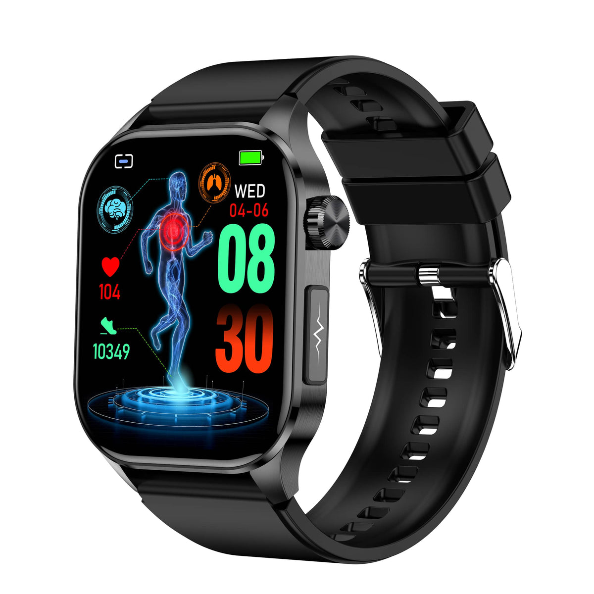 Reloj inteligente resistente al agua con pantalla AMOLED y seguimiento de la frecuencia cardíaca y el ECG