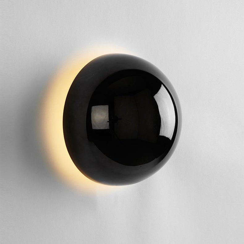 Lámpara de pared escultórica redonda metálica Bauhaus con halo de eclipse