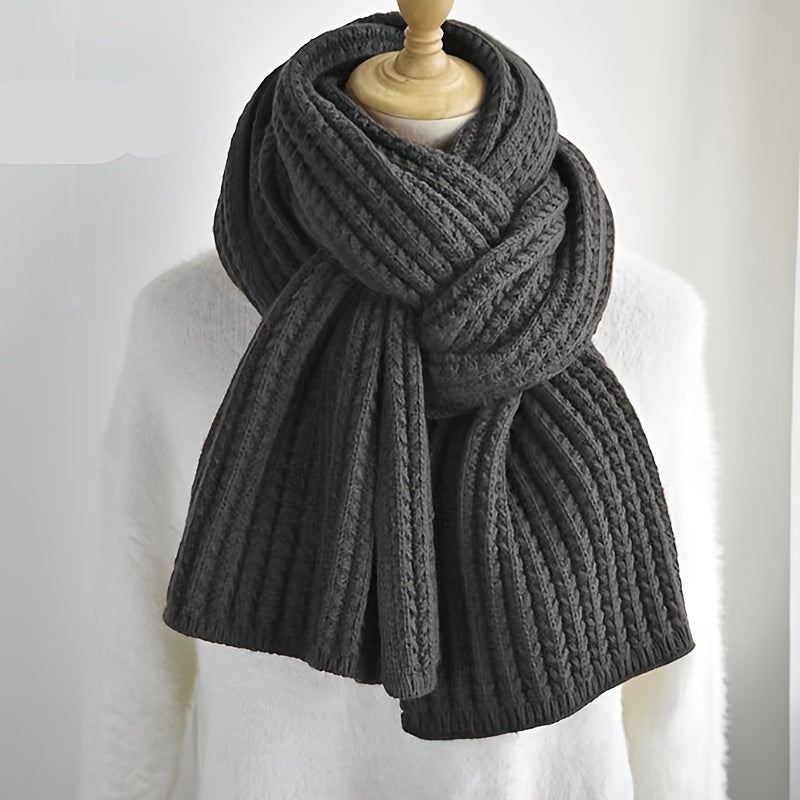 Bufanda de invierno unisex de poliéster tejido con estampado geométrico