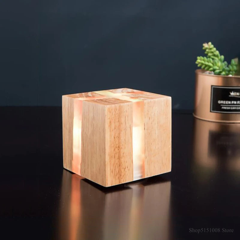 Lámpara de pared de madera maciza tallada a mano con incrustación de resina
