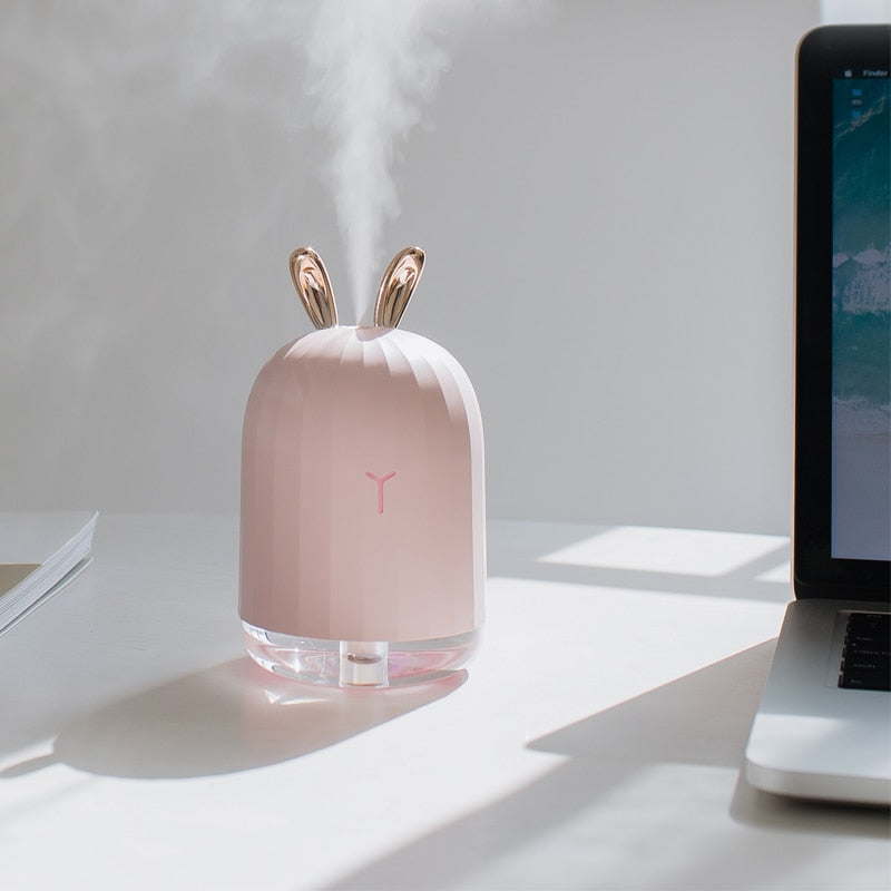 Humidificador de aire infantil con orejas de animal y luz nocturna
