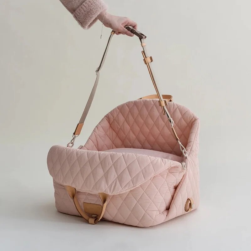 Bolso tote portamascotas de malla transpirable con asa acolchada
