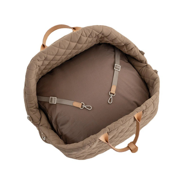 Bolso tote portamascotas de malla transpirable con asa acolchada