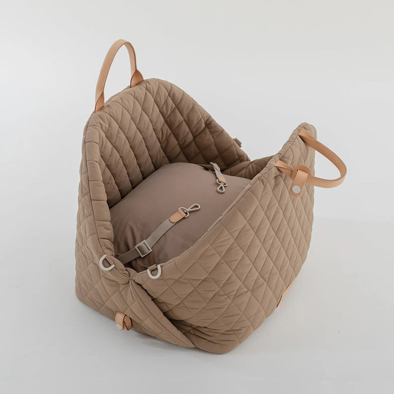 Bolso tote portamascotas de malla transpirable con asa acolchada