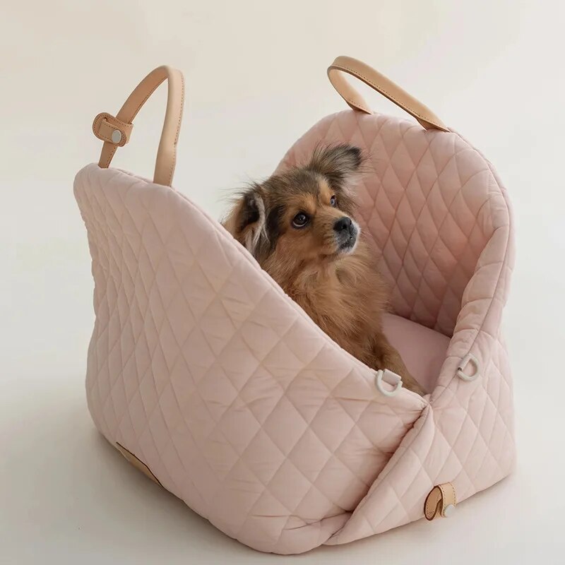Bolso tote portamascotas de malla transpirable con asa acolchada