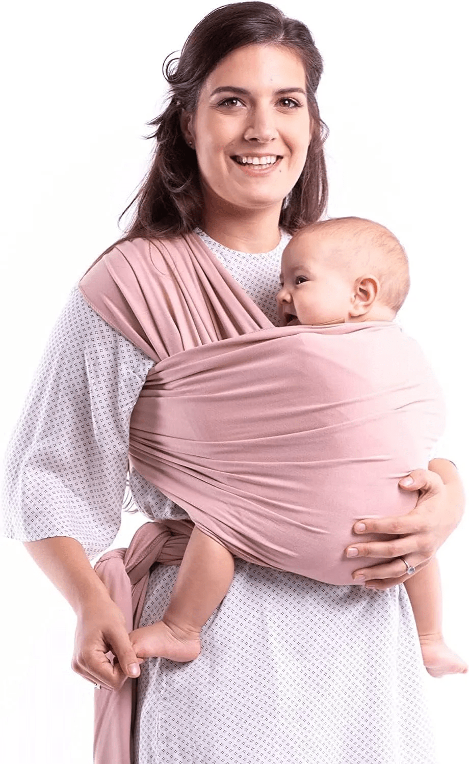 Fular portabebés ergonómico, transpirable, ajustable y manos libres
