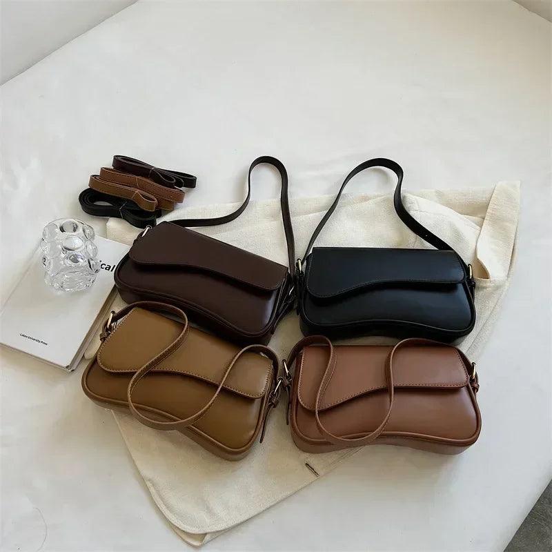 Elegante bolso de hombro compacto y resistente para mujer con cierre magnético