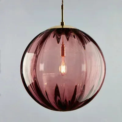 Lámpara colgante contemporánea de bajo consumo con globo de vidrio estilo nórdico