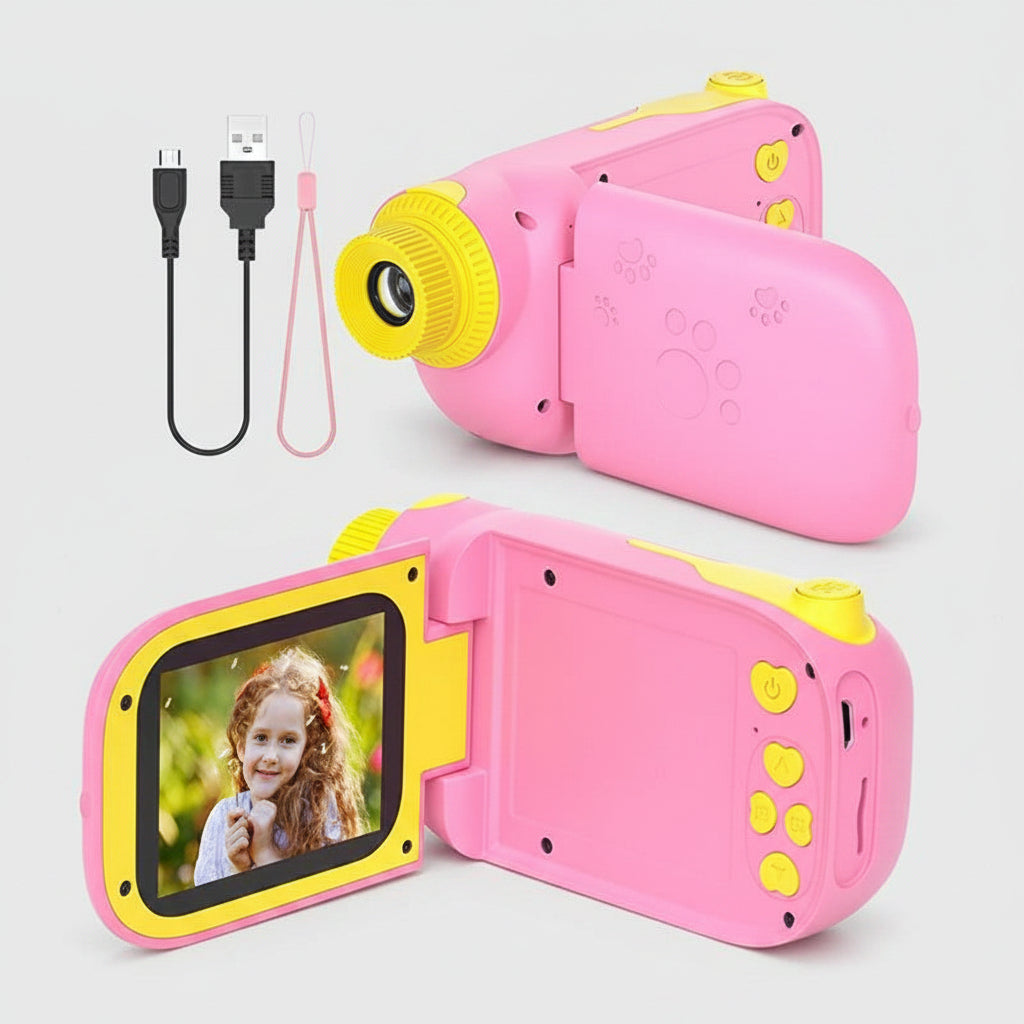 Set de cámara de juguete educativa recargable y sin pantalla, con filtros