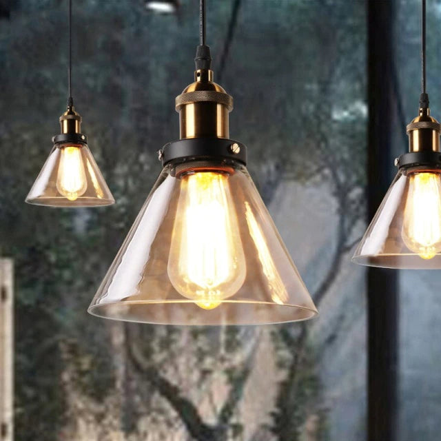 Lámpara colgante cilíndrica de vidrio de cristal con altura ajustable