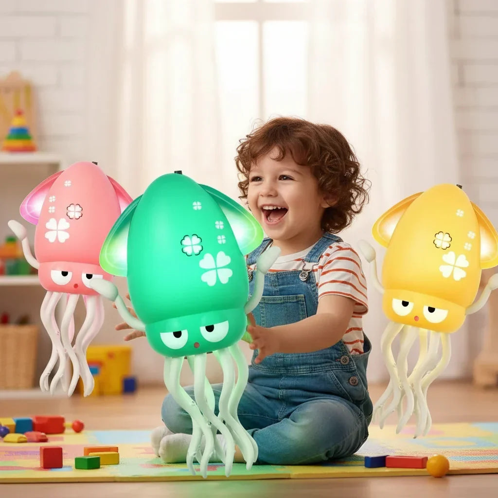 Juguete sensorial para jugar de pulpo musical que gatea y baila